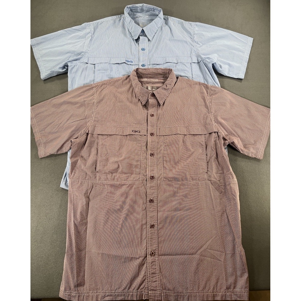 GameGuard XL Short Sleeve Breathable Mesh Venting Quick Dri Fishing Shirt Lot x2